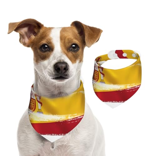 Doppelseitiges Hundehalstuch aus Baumwolle, für Mädchen und Jungen, waschbar, Spanien-Flagge, für kleine, mittelgroße und große Hunde, Katzen, Haustiere, klein Doppelseitiges Hundehalstuch aus Baumwolle, für Mädchen und Jungen, waschbar, Spanien-Flagge, für kleine, mittelgroße und große Hunde, Katzen, Haustiere, klein von OIBNKCN