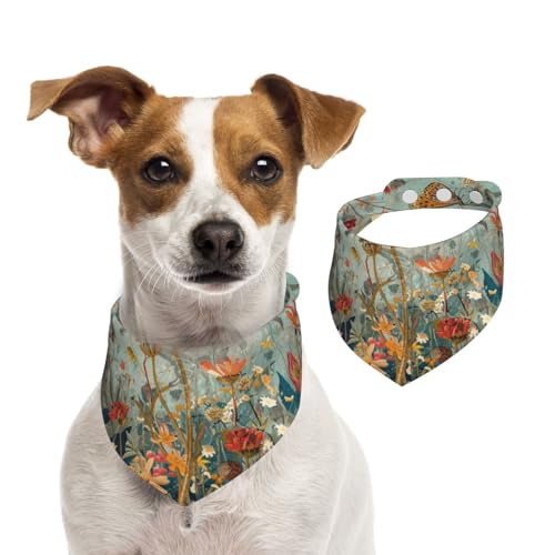 Doppelseitiges Hundehalstuch aus Baumwolle, für Mädchen und Jungen, waschbar, Vögel und Schmetterlinge, für kleine, mittelgroße und große Hunde, Katzen, Haustiere, klein Doppelseitiges Hundehalstuch aus Baumwolle, für Mädchen und Jungen, waschbar, Vögel und Schmetterlinge, für kleine, mittelgroße und große Hunde, Katzen, Haustiere, klein von OIBNKCN