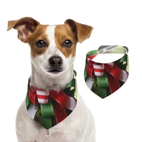 Doppelseitiges Hundehalstuch aus Baumwolle, für Mädchen und Jungen, waschbar, Weihnachtsblumen, für kleine, mittelgroße und große Hunde, Katzen, Haustiere, Größe M Doppelseitiges Hundehalstuch aus Baumwolle, für Mädchen und Jungen, waschbar, Weihnachtsblumen, für kleine, mittelgroße und große Hunde, Katzen, Haustiere, Größe M von OIBNKCN