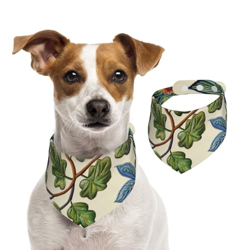 Doppelseitiges Hundehalstuch aus Baumwolle, für Mädchen und Jungen, waschbar, bestickt, grüne Blätter, für kleine, mittelgroße und große Hunde, Katzen, Haustiere, klein Doppelseitiges Hundehalstuch aus Baumwolle, für Mädchen und Jungen, waschbar, bestickt, grüne Blätter, für kleine, mittelgroße und große Hunde, Katzen, Haustiere, klein von OIBNKCN