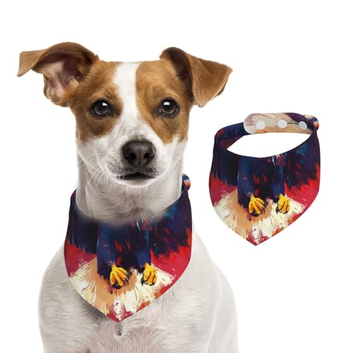 Doppelseitiges Hundehalstuch aus Baumwolle, für Mädchen und Jungen, waschbar, ein majestätischer bunter Adler, Lätzchen für kleine, mittelgroße und große Hunde, Katzen, Haustiere, Größe M Doppelseitiges Hundehalstuch aus Baumwolle, für Mädchen und Jungen, waschbar, ein majestätischer bunter Adler, Lätzchen für kleine, mittelgroße und große Hunde, Katzen, Haustiere, Größe M von OIBNKCN