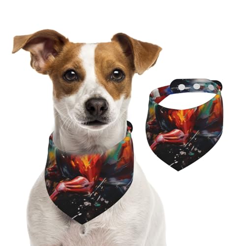 Doppelseitiges Hundehalstuch aus Baumwolle, für Mädchen und Jungen, waschbar, für Laufen, bunt, Wildpferde, für kleine, mittelgroße und große Hunde, Katzen, Haustiere, Größe M Doppelseitiges Hundehalstuch aus Baumwolle, für Mädchen und Jungen, waschbar, für Laufen, bunt, Wildpferde, für kleine, mittelgroße und große Hunde, Katzen, Haustiere, Größe M von OIBNKCN
