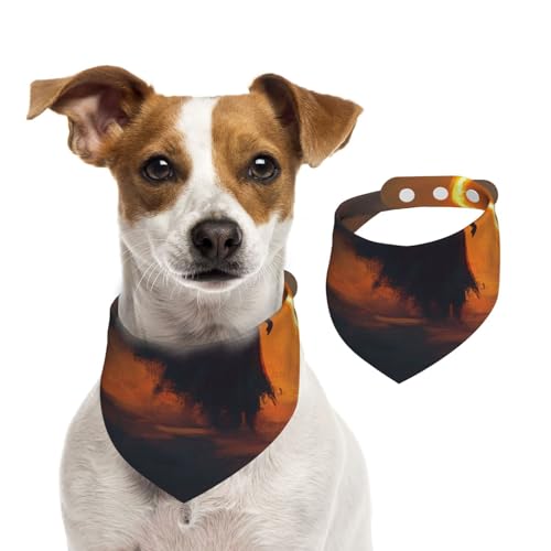 Doppelseitiges Hundehalstuch aus Baumwolle, für Mädchen und Jungen, waschbar, geheimnisvolle Figur und Feuerkreis, für kleine, mittelgroße und große Hunde, Katzen, Haustiere, klein Doppelseitiges Hundehalstuch aus Baumwolle, für Mädchen und Jungen, waschbar, geheimnisvolle Figur und Feuerkreis, für kleine, mittelgroße und große Hunde, Katzen, Haustiere, klein von OIBNKCN