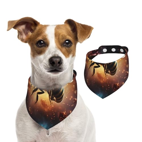 Doppelseitiges Hundehalstuch aus Baumwolle, für Mädchen und Jungen, waschbar, geheimnisvolle und böse Bienen, für kleine, mittelgroße und große Hunde, Katzen, Haustiere, Größe M Doppelseitiges Hundehalstuch aus Baumwolle, für Mädchen und Jungen, waschbar, geheimnisvolle und böse Bienen, für kleine, mittelgroße und große Hunde, Katzen, Haustiere, Größe M von OIBNKCN