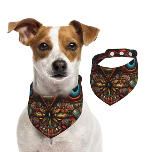 Doppelseitiges Hundehalstuch aus Baumwolle, für Mädchen und Jungen, waschbar, geheimnisvolle und fantastische Eule, für kleine, mittelgroße und große Hunde, Katzen, Haustiere, Größe L Doppelseitiges Hundehalstuch aus Baumwolle, für Mädchen und Jungen, waschbar, geheimnisvolle und fantastische Eule, für kleine, mittelgroße und große Hunde, Katzen, Haustiere, Größe L von OIBNKCN