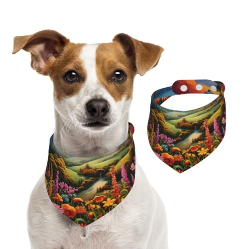 Doppelseitiges Hundehalstuch aus Baumwolle, für Mädchen und Jungen, waschbar, geheimnisvolles Wunderland, für kleine, mittelgroße und große Hunde, Katzen, Haustiere, klein Doppelseitiges Hundehalstuch aus Baumwolle, für Mädchen und Jungen, waschbar, geheimnisvolles Wunderland, für kleine, mittelgroße und große Hunde, Katzen, Haustiere, klein von OIBNKCN
