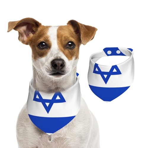 Doppelseitiges Hundehalstuch aus Baumwolle, für Mädchen und Jungen, waschbar, israelische Flagge, für kleine, mittelgroße und große Hunde, Katzen, Haustiere, Größe M Doppelseitiges Hundehalstuch aus Baumwolle, für Mädchen und Jungen, waschbar, israelische Flagge, für kleine, mittelgroße und große Hunde, Katzen, Haustiere, Größe M von OIBNKCN