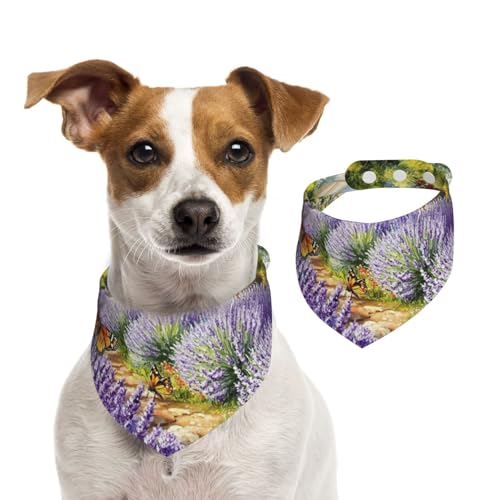 Doppelseitiges Hundehalstuch aus Baumwolle, für Mädchen und Jungen, waschbar, romantisch, Lavendel, Herrenschal, Lätzchen für kleine, mittelgroße und große Hunde, Katzen, Haustiere, groß Doppelseitiges Hundehalstuch aus Baumwolle, für Mädchen und Jungen, waschbar, romantisch, Lavendel, Herrenschal, Lätzchen für kleine, mittelgroße und große Hunde, Katzen, Haustiere, groß von OIBNKCN