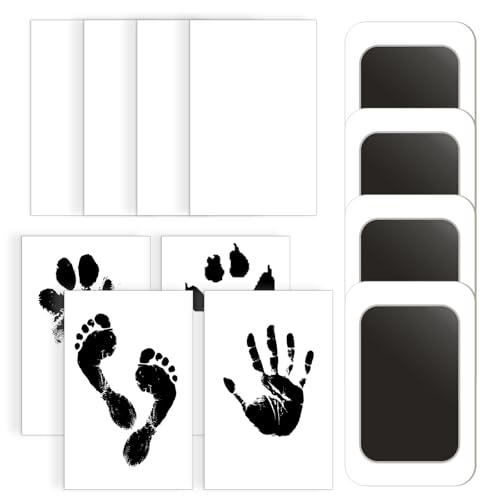 OIHCAZ Baby Hand und Fußabdruck Kit, Pfotenabdruck Kit für Hunde Katzen, Hundepfotenabdruck Kit mit 4 tintenlosen Säuglingspads und 8 Abdruckkarten zum Erfassen von Haustierpfotenabdrücken OIHCAZ Baby Hand und Fußabdruck Kit, Pfotenabdruck Kit für Hunde Katzen, Hundepfotenabdruck Kit mit 4 tintenlosen Säuglingspads und 8 Abdruckkarten zum Erfassen von Haustierpfotenabdrücken von OIHCAZ