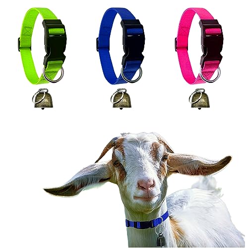 Ziegenhalsbänder mit Glöckchen, verstellbares Nylon-Halsband-Set, Schafhalsband mit Kuh, Pferd, Schaf, Anti-Verlust, Bronze, Glockenzubehör für Kuh, Ziege und kleine Bauernhof, Haustiere, Ziege, Ziegenhalsbänder mit Glöckchen, verstellbares Nylon-Halsband-Set, Schafhalsband mit Kuh, Pferd, Schaf, Anti-Verlust, Bronze, Glockenzubehör für Kuh, Ziege und kleine Bauernhof, Haustiere, Ziege, von OILODA