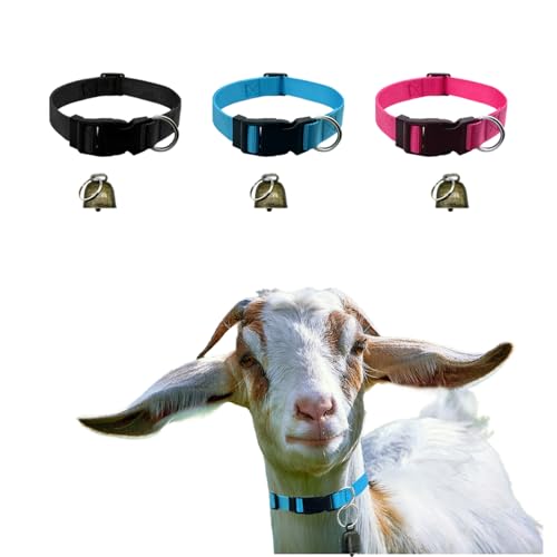Ziegenhalsbänder mit Glöckchen, verstellbares Nylon-Halsband-Set, Schafhalsband mit Kuh, Pferd, Schaf, Weide, Kupferglocken, Zubehör für Kuh, Ziege und kleine Bauernhoftiere, Haustiere, Ziegen, Ziegenhalsbänder mit Glöckchen, verstellbares Nylon-Halsband-Set, Schafhalsband mit Kuh, Pferd, Schaf, Weide, Kupferglocken, Zubehör für Kuh, Ziege und kleine Bauernhoftiere, Haustiere, Ziegen, von OILODA