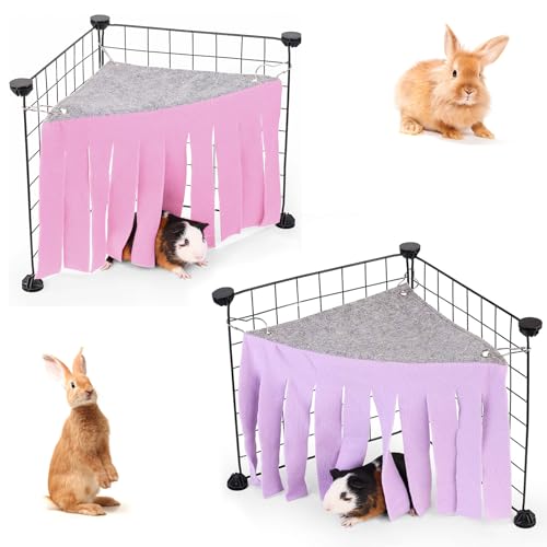 Meerschweinchen-Zubehör für Käfig – Kleintiere, Meerschweinchen, Eckversteck für Kaninchen, Meerschweinchen, Spielzeug, Stoffe, Hamster, Hängematte, Schloss für Käfig, kleine Haustiere, 2 Stück Meerschweinchen-Zubehör für Käfig – Kleintiere, Meerschweinchen, Eckversteck für Kaninchen, Meerschweinchen, Spielzeug, Stoffe, Hamster, Hängematte, Schloss für Käfig, kleine Haustiere, 2 Stück von OKAMMY