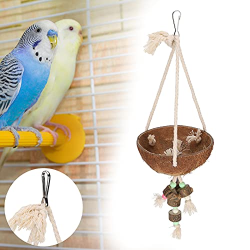 Kokos Vogel Nest Käfig, Papagei Kokosschale Schaukel Vogel Hängekäfig Vogelkäfig Zubehör Natur für Sittich für Kanarienvogel für Papagei Kokos Vogel Nest Käfig, Papagei Kokosschale Schaukel Vogel Hängekäfig Vogelkäfig Zubehör Natur für Sittich für Kanarienvogel für Papagei von OKAT