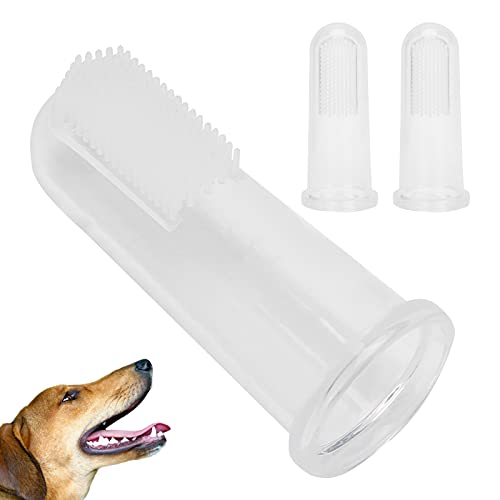 OKAT Haustier Fingerzahnbürste, Hundezahnpflege Weich Langlebig Einfache Reinigung Hundefingerbürste Zahnbürste Entfernen Sie Plaque für Haustier zur Zahnreinigung von OKAT
