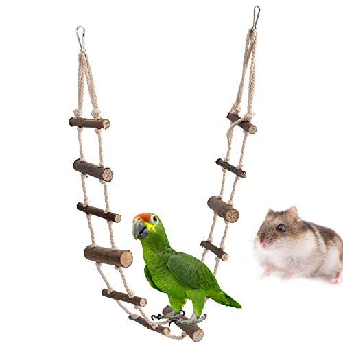 OKAT Haustier-Kletterleiter, kleine Holzleiter für Haustiere, für Hamster Papageien von OKAT