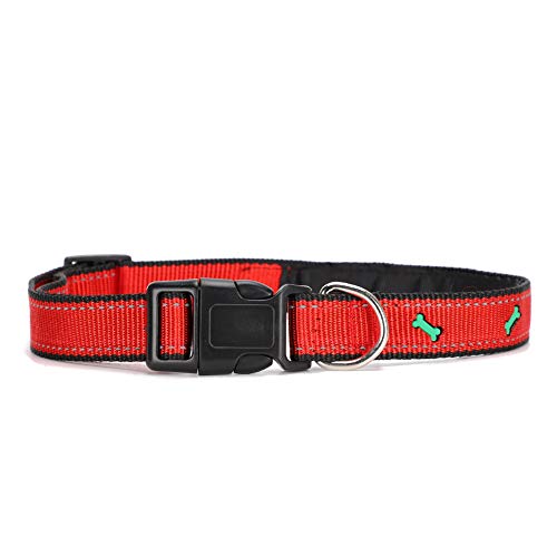 OKAT Haustier reflektierendes Halsband, reflektierend, Schnalle, Sicherheit, Vielfalt, Halsband mit Sicherheitsschnalle, für Haustier, Sicherheit,(rot) von OKAT