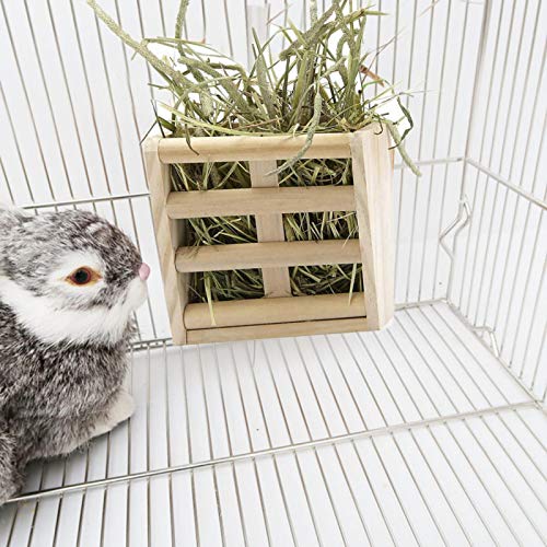 OKAT Kaninchengras-Rack, robuster und langlebiger Holz-Futterspender für Haustiere von OKAT
