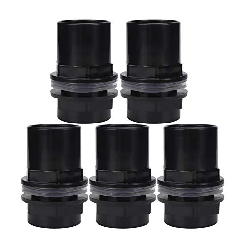 PVC Tankdurchführung, Verbindungsstück für Aquarien Wasserrohre, 5Pcs/Set PVC Aquarium Wasserleitung Verbindungsstück Gerader Rohrverbinder, 40mm von OKBY