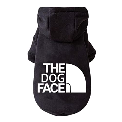 Hunde-Kapuzenpullover für Haustiere, Winter, dicke französische Bulldogge, Welpenpullover, Mantel, Hund, warme Kleidung, kleine, mittelgroße Hunde, Chihuahua-DF-Schwarz, L (3-4 kg) von OKGD