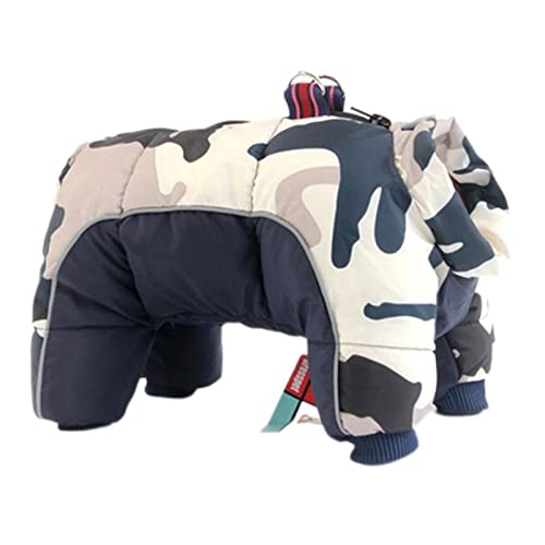 Hundekleidung Winter Warm Dicker Welpen Einteiler Kleine Mittel Hundemantel Wasserdicht Französische Bulldogge Chihuahua Haustier Kleidung - Dunkelblau, 4XL von OKGD