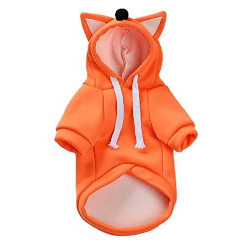 Niedliche Fruchtform Hundekleidung Winter Warm Hoodie Haustierkleidung Kleine Hund Bulldogge Chihuahua Mantel Welpe Katze Outfit - Orange Fuchs, XL von OKGD