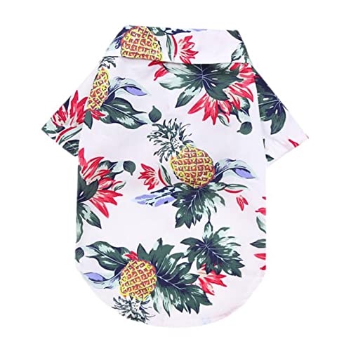 Sommer Haustier bedruckte Kleidung Hund Blumen Strandhemd Mantel Hundemantel Kleidung Katze Frühling T-Shirt Hawaii-Kleidung Set-B, XXXL von OKGD