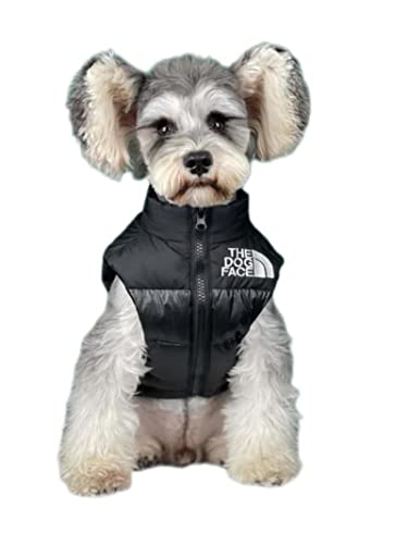 Welpen-Daunenjacke Haustiermantel Hundedaunenweste Welpenkleidung Winter Warm Chihuahua Bulldogge Mantel kleine und mittelgroße Haustierkleidung - Schwarz, M von OKGD