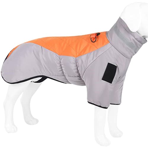 Winter-Haustier-Hundekleidung, warm, dick, groß, wasserdicht, Baumwolle, kleine, mittelgroße Hundekleidung, Labrador, französische Bulldogge, Orange, 5XL Winter-Haustier-Hundekleidung, warm, dick, groß, wasserdicht, Baumwolle, kleine, mittelgroße Hundekleidung, Labrador, französische Bulldogge, Orange, 5XL von OKGD
