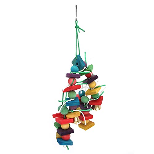 Kauspielzeug für Sittiche, mehrfarbiges Spielzeug aus Holzklötzen, starkes Kauspielzeug für Quäkerpapageien, für große und mittelgroße Haustiervögel, Papageien, Nymphensittiche, (Thin rope style) Kauspielzeug für Sittiche, mehrfarbiges Spielzeug aus Holzklötzen, starkes Kauspielzeug für Quäkerpapageien, für große und mittelgroße Haustiervögel, Papageien, Nymphensittiche, (Thin rope style) von OKJHFD