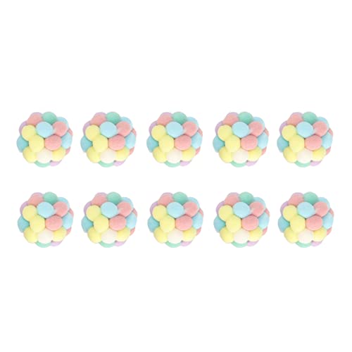OKJHFD 10 Stück Plüsch-Katzenspielzeugbälle, Bunte weiche Katzen-Pom-Poms-Bälle, elastisches interaktives Haustier-Kätzchen-Kauspielzeug für Katzen, Kätzchen, drinnen und draußen, OKJHFD 10 Stück Plüsch-Katzenspielzeugbälle, Bunte weiche Katzen-Pom-Poms-Bälle, elastisches interaktives Haustier-Kätzchen-Kauspielzeug für Katzen, Kätzchen, drinnen und draußen, von OKJHFD