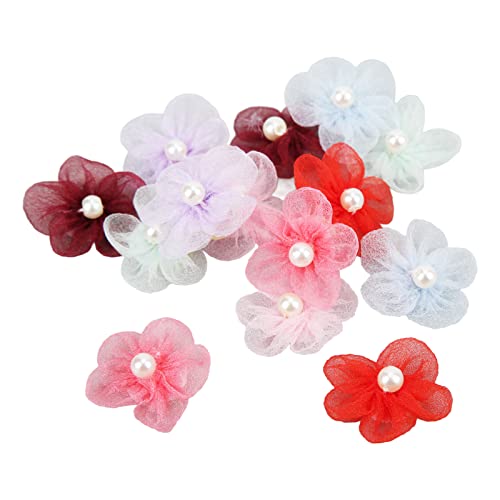 OKJHFD 28 Pcs Pet Rubber Band Heads Bowknot Flowers Gradient Color Rainbow Webbing Bows Rubber Band Head Flowers Suitable for Medium Sized Dogs Pet Grooming Clothing von OKJHFD
