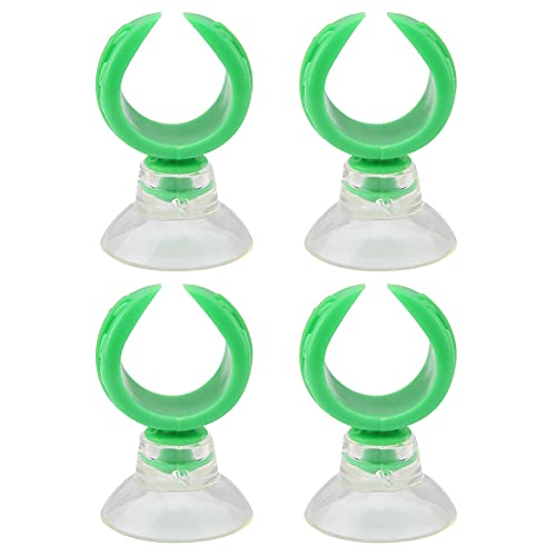 OKJHFD 4 Stück transparente Aquarium-Saugnapf-Clips, Aquarium-Schlauchklemmen, Airline-Rohrhalter, Aquarium-Halter, Clips für Aquarium-Schläuche (Grüner Innendurchmesser 14,6 mm) von OKJHFD