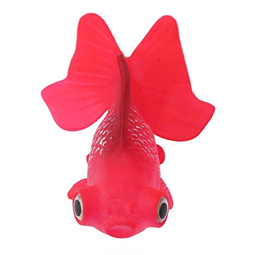 OKJHFD Aquarium-Fisch-Dekoration, Aquarium-Dekoration, lustige künstliche Silikon-Kleinfische, Aquarium-Ornament für Süßwasser-Salzwasser-Aquarien, Dekoration (Nr. 5 Roter Goldfisch) von OKJHFD