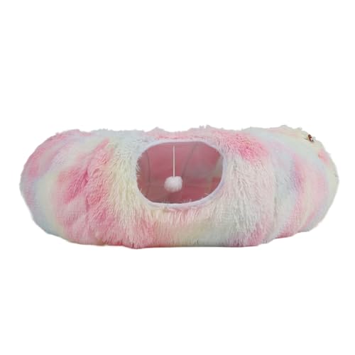 OKJHFD Cat Tunnel Bed for Indoor Cats with Washable Cushion Cat Cave Donut Tunnel with Fluffy Ball Big Round Tube Pet Playground Toys Soft Plush Peekaboo for Kitten, Cat, Puppy, OKJHFD Cat Tunnel Bed for Indoor Cats with Washable Cushion Cat Cave Donut Tunnel with Fluffy Ball Big Round Tube Pet Playground Toys Soft Plush Peekaboo for Kitten, Cat, Puppy, von OKJHFD