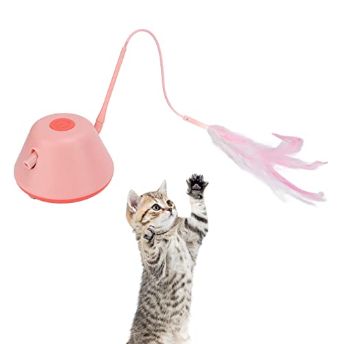 OKJHFD Interaktives Katzenspielzeug für Katzen im Innenbereich, Erwachsene Kätzchen, automatisches Kätzchenspielzeug, 3 Modi, LED-bewegliches elektrisches Kätzchen-Federspielzeug für den (Roseate) OKJHFD Interaktives Katzenspielzeug für Katzen im Innenbereich, Erwachsene Kätzchen, automatisches Kätzchenspielzeug, 3 Modi, LED-bewegliches elektrisches Kätzchen-Federspielzeug für den (Roseate) von OKJHFD