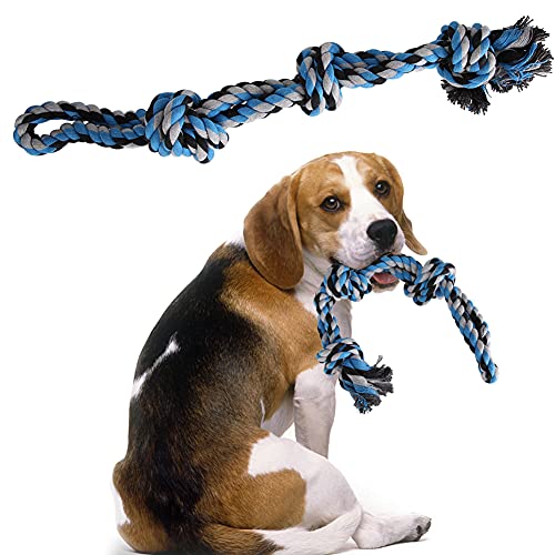 OKJHFD Pet Chew Rope Toy, 1 pcs Biting Resistant Dog Cotton Rope Knot Toy Pet Dogs Chew Bite Grind Teeth Playing Toys for Puppies, Small and Medium Dogs von OKJHFD
