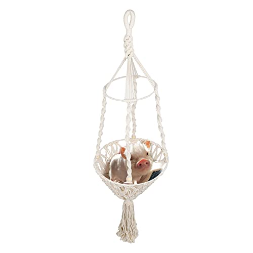 OKJHFD Pet Hanging Swing Basket,Woven Cotton Blend Rope Net Bag Macrame Handwoven Pet Hanging Basket for Small Animal OKJHFD Pet Hanging Swing Basket,Woven Cotton Blend Rope Net Bag Macrame Handwoven Pet Hanging Basket for Small Animal von OKJHFD