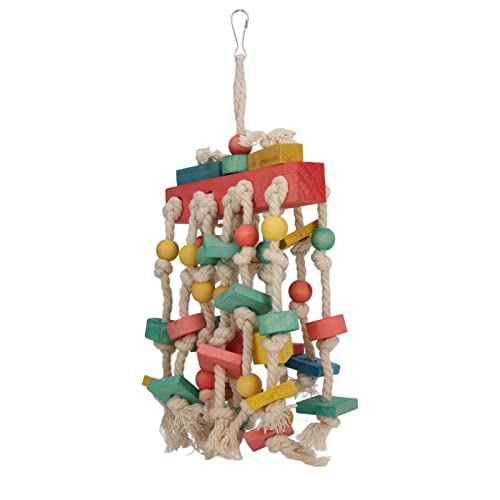 OKJHFD Vögel hängendes Schaukelspielzeug, Papageien-Kauspielzeug, Bunte Holzblöcke, Vogelbissspielzeug mit Hängehaken oder kleine Sittiche, Nymphensittiche, Wellensittiche, OKJHFD Vögel hängendes Schaukelspielzeug, Papageien-Kauspielzeug, Bunte Holzblöcke, Vogelbissspielzeug mit Hängehaken oder kleine Sittiche, Nymphensittiche, Wellensittiche, von OKJHFD