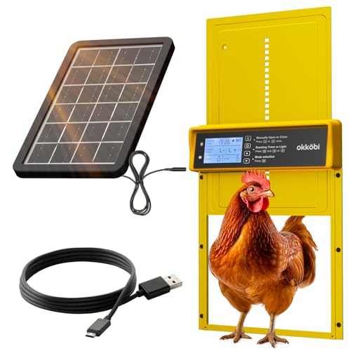 Okkobi Hühnerklappe Automatisch Solar - LCD Display - Automatische hühnerklappe mit Fernbedienung, Lichtsensor & Timer - Sicherheit & Seelenfrieden: Sicherheitsmechanismus - 5 Jahre Schutz Okkobi Hühnerklappe Automatisch Solar - LCD Display - Automatische hühnerklappe mit Fernbedienung, Lichtsensor & Timer - Sicherheit & Seelenfrieden: Sicherheitsmechanismus - 5 Jahre Schutz von OKKÖBI