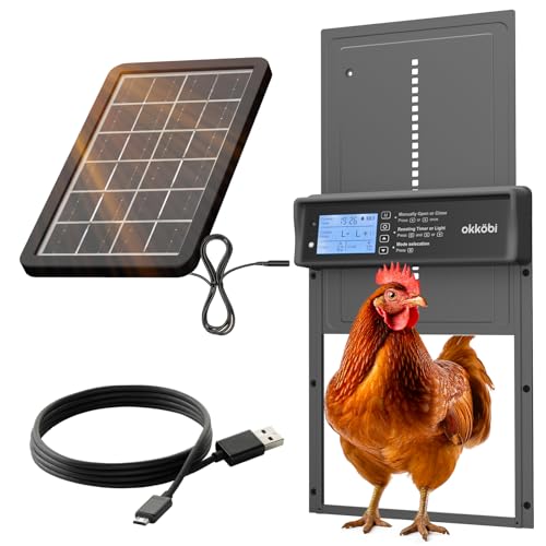 Okkobi Hühnerklappe Automatisch Solar - LCD Display - Automatische hühnerklappe mit Fernbedienung, Lichtsensor & Timer - Sicherheit & Seelenfrieden: Sicherheitsmechanismus - 5 Jahre Schutz Okkobi Hühnerklappe Automatisch Solar - LCD Display - Automatische hühnerklappe mit Fernbedienung, Lichtsensor & Timer - Sicherheit & Seelenfrieden: Sicherheitsmechanismus - 5 Jahre Schutz von OKKÖBI