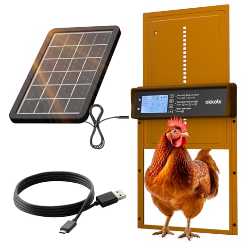 Okkobi Hühnerklappe Automatisch Solar - LCD Display - Automatische hühnerklappe mit Fernbedienung, Lichtsensor & Timer - Sicherheit & Seelenfrieden: Sicherheitsmechanismus - 5 Jahre Schutz Okkobi Hühnerklappe Automatisch Solar - LCD Display - Automatische hühnerklappe mit Fernbedienung, Lichtsensor & Timer - Sicherheit & Seelenfrieden: Sicherheitsmechanismus - 5 Jahre Schutz von OKKÖBI