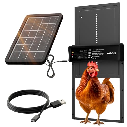 Okkobi Hühnerklappe Automatisch Solar - LCD Display - Automatische hühnerklappe mit Fernbedienung, Lichtsensor & Timer - Sicherheit & Seelenfrieden: Sicherheitsmechanismus - 5 Jahre Schutz Okkobi Hühnerklappe Automatisch Solar - LCD Display - Automatische hühnerklappe mit Fernbedienung, Lichtsensor & Timer - Sicherheit & Seelenfrieden: Sicherheitsmechanismus - 5 Jahre Schutz von OKKÖBI