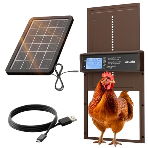 Okkobi Hühnerklappe Automatisch Solar - LCD Display - Automatische hühnerklappe mit Fernbedienung, Lichtsensor & Timer - Sicherheit & Seelenfrieden: Sicherheitsmechanismus - 5 Jahre Schutz Okkobi Hühnerklappe Automatisch Solar - LCD Display - Automatische hühnerklappe mit Fernbedienung, Lichtsensor & Timer - Sicherheit & Seelenfrieden: Sicherheitsmechanismus - 5 Jahre Schutz von OKKÖBI