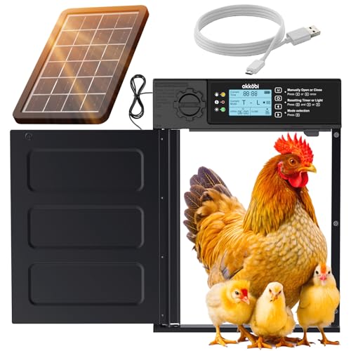 Okkobi Hühnerklappe Automatisch Solar - PRO Version - LCD Display - Automatische hühnerklappe mit Fernbedienung, Lichtsensor & Timer - Seelenfrieden: Sicherheitsmechanismus - 5 Jahre Schutz Okkobi Hühnerklappe Automatisch Solar - PRO Version - LCD Display - Automatische hühnerklappe mit Fernbedienung, Lichtsensor & Timer - Seelenfrieden: Sicherheitsmechanismus - 5 Jahre Schutz von OKKÖBI