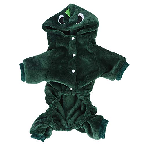 Fleece Winter süße Dinosaurierhunde Kleidung Hoodies für kleine Hunde Welpenjacke Kleidung Outfit (M) von OKOVO