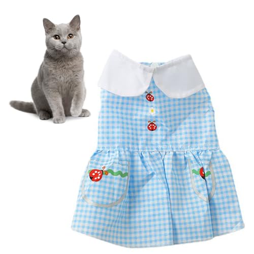 Hundekleid für kleine Hunde und Katzen, weich, atmungsaktiv, leicht, modisch, niedliche Katze, Hundekleidung, Haustierkleidung, Welpen, Chihuahua, Yorkie, Kleidung, (S) von OKOVO
