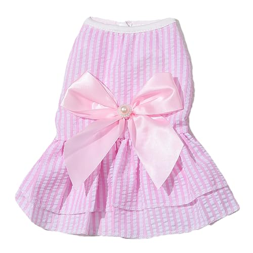 Niedliches Haustierkleid, modische dünne Schleife, atmungsaktiv, bequem, Hunderock, Frühling, Sommer, Hunderock, Haustierkleid für kleine Hunde und Katzen (S) von OKOVO