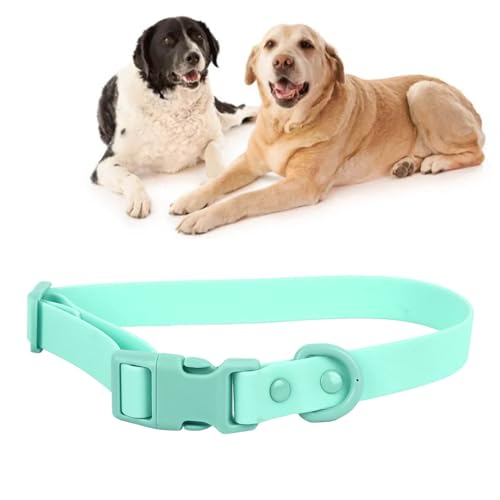Verstellbares Hundehalsband, weiches, Flexibles, bequemes PVC-Hundehalsband, leicht zu reinigendes Silikon-Hundehalsband, verstellbar, eng anliegend und sicherer Sitz für kleine, (31–50 cm) von OKOVO