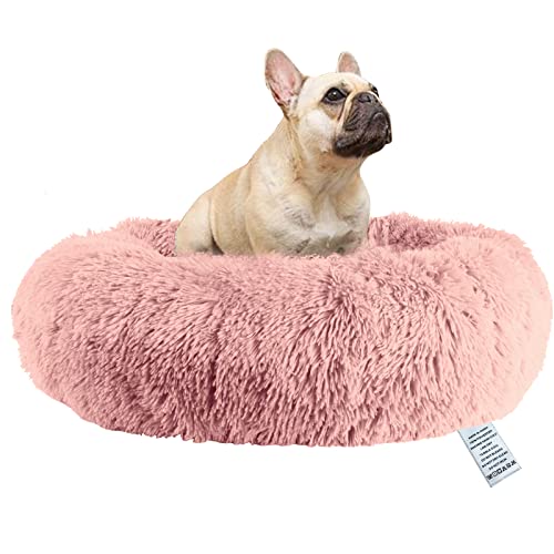 OKPOW Donut Hundebett Fuer Grosse Hunde - Flauschig Welpenbett Rund Kuscheliges - Anti Angst Katzenbett Comfy - Plüsch Haustierbett Waschbar von OKPOW