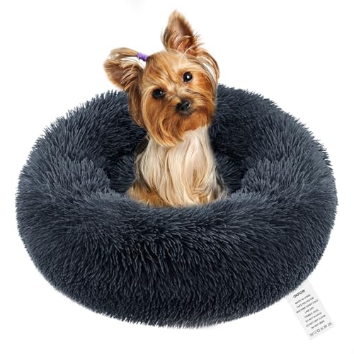 OKPOW Donut Hundebett Fuer Kleine Hunde: Flauschig Welpenbett Rund Kuscheliges - Anti Angst Katzenbett Comfy - Plüsch Haustierbett Waschbar OKPOW Donut Hundebett Fuer Kleine Hunde: Flauschig Welpenbett Rund Kuscheliges - Anti Angst Katzenbett Comfy - Plüsch Haustierbett Waschbar von OKPOW